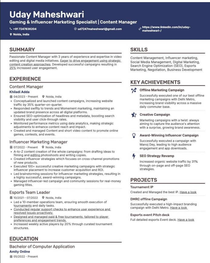 Uday Resume Preview